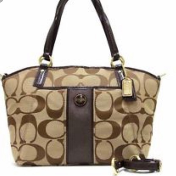 ❌SOLD❌Coach signature striped pocket tote - Picture 3 of 9